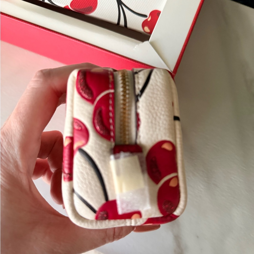 Coach Cherry Print Wristlet - White and Red - Picture 4 of 5